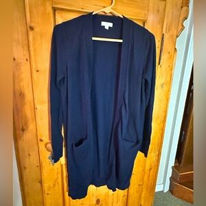 14th & Union Open Front Cardigan Navy Blue Cotton Blend Size Medium